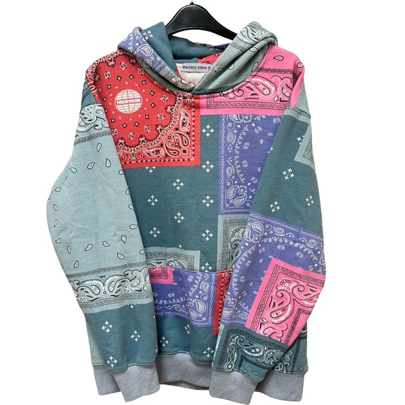 Aelfric Eden Other - Aelfric Eden Patchwork Print Cashew Hoodie Sweatshirt size M